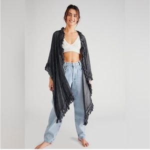Free People Sun Bleached Fringe Kimono One-Size